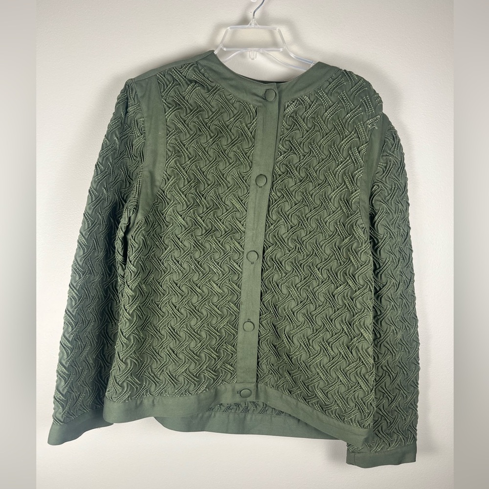 Gene Ewing Bis California Sunwash Jacket Wrinkled Rich Denim Green Button M NWT